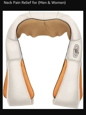 Shiatsu White and Orange Neck and Shoulder Massager - Relax & Unwind ☆